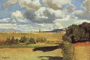 Jean Baptiste Camille  Corot The Roman Campagna,with the Claudian Aqueduct oil on canvas